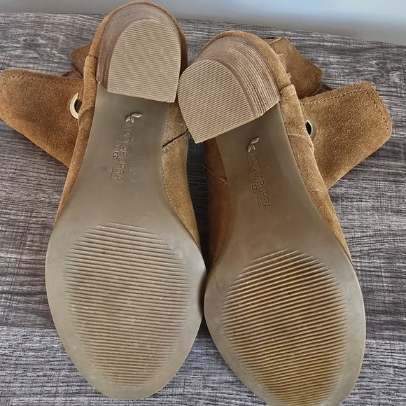 Koolaburra by UGG Samiah Chestnut Brown Suede Leather Heeled Bootie Boot SZ 8 - Picture 12 of 13
